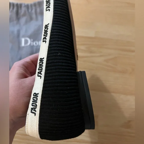 Dior J'Adior Black and Cream Flats AUTHENTIC - Picture 6 of 6